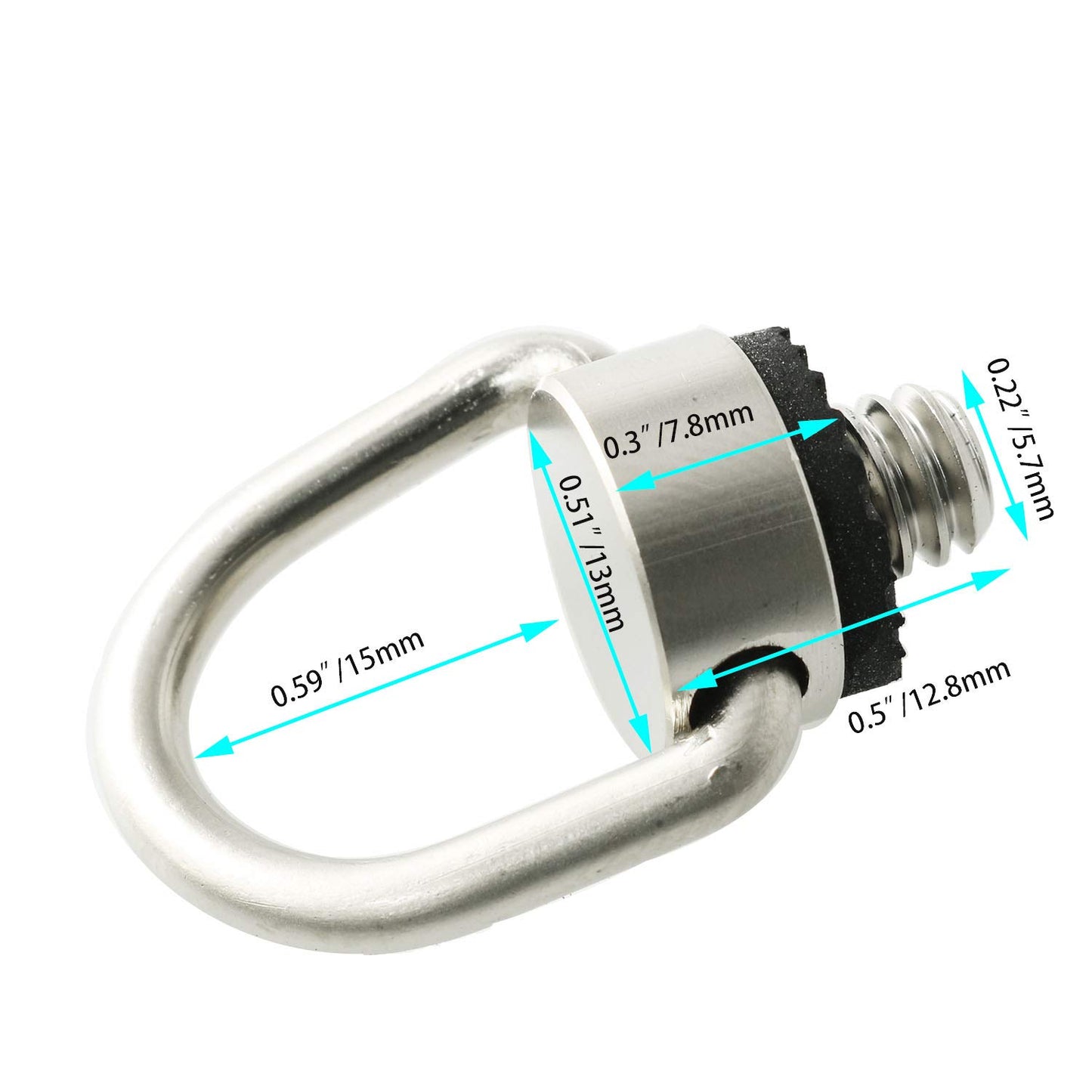 DTTRA Stainless Steel D Ring Screw Hinged Holder Camera Fixing Screw 1/4''-20 Thread Quick Release Wrist Strap Sling for Tripod DSLR Cameras