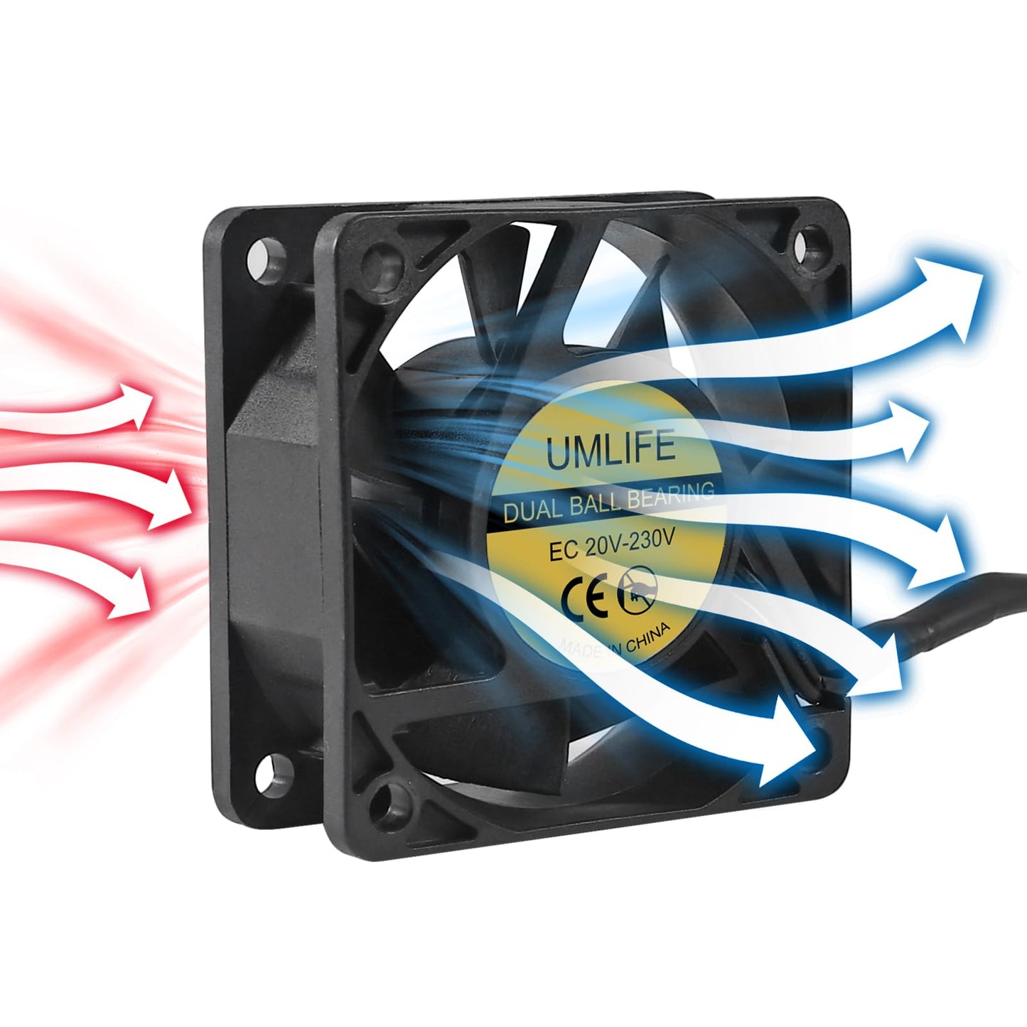 UMLIFE 1PCS EC Brushless Cooling Fan AC 110V 115V 120V 220V 240V Axial Fan Dual Ball Bearing 60mm x 25mm for DIY Ventilation Exhaust Projects Cooling