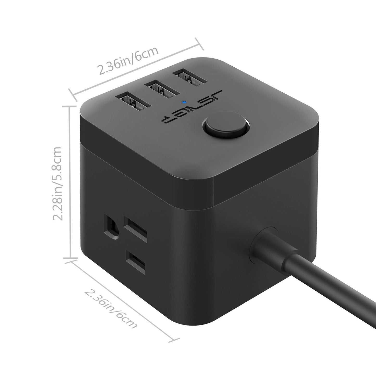 Power Strip with USB, Outlet Strip JSVER USB Power Strip, Power Strips 3 USB Ports 3 Outlets, 4.92ft Power Extension Cord for iPhone Xs/XR/X/8