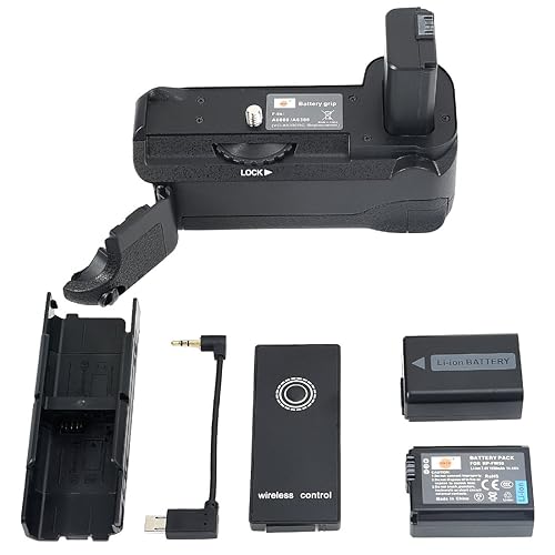 DSTE Pro IR Remote Control VG-6300 Vertical Battery Grip + 2X NP-FW50 Battery Compatible with Sony A6300 A6400 A6100 A6000 Digital Camera