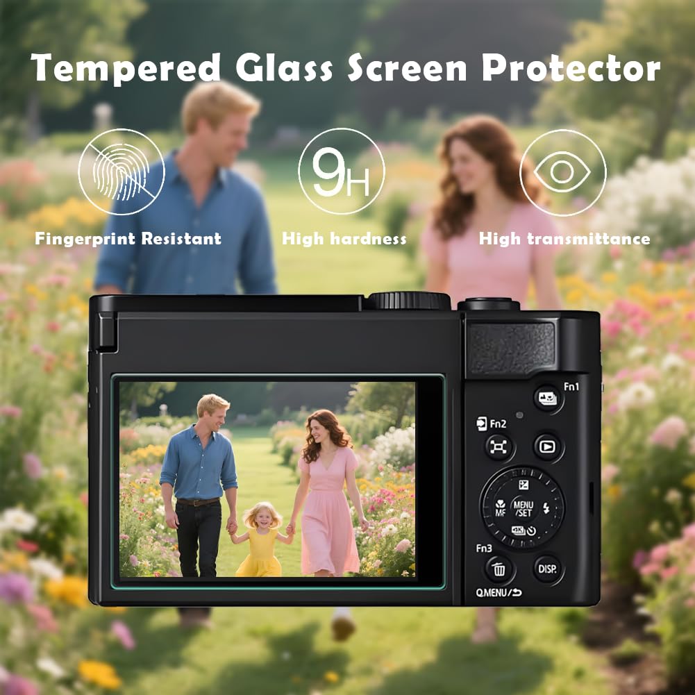 HUADU Screen Protector Compatible for Panasonic Lumix ZS99 Digital Camera,Tempered Glass Film Anti-Scratch High Definition and Soft Silicone Case