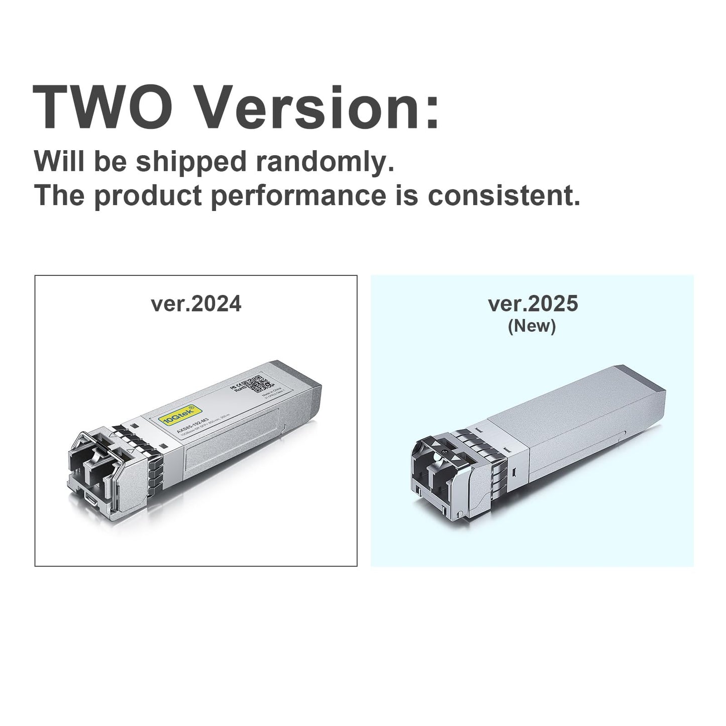 10Gtek 10GBase-SR SFP+ Transceiver, 10G 850nm MMF, up to 300 Meters, Compatible with Brocade 10G-SFPP-SR