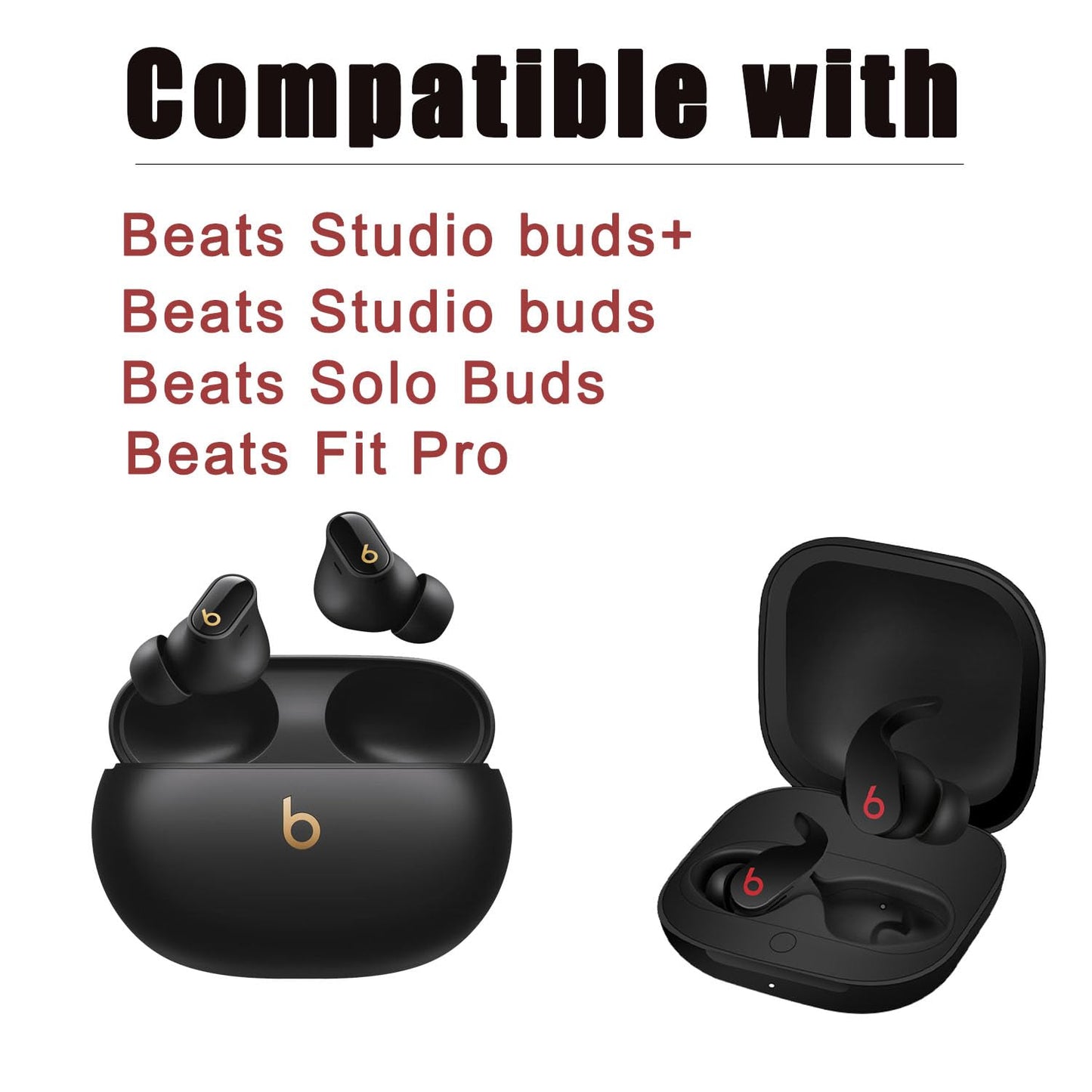 Luckvan Silicone Ear Tips for Beats Studio Buds+Replacement Earbuds Tips for Beats Studio Buds/Fit Pro/Solo Buds Replacement Tips for Beats Earbuds, 6