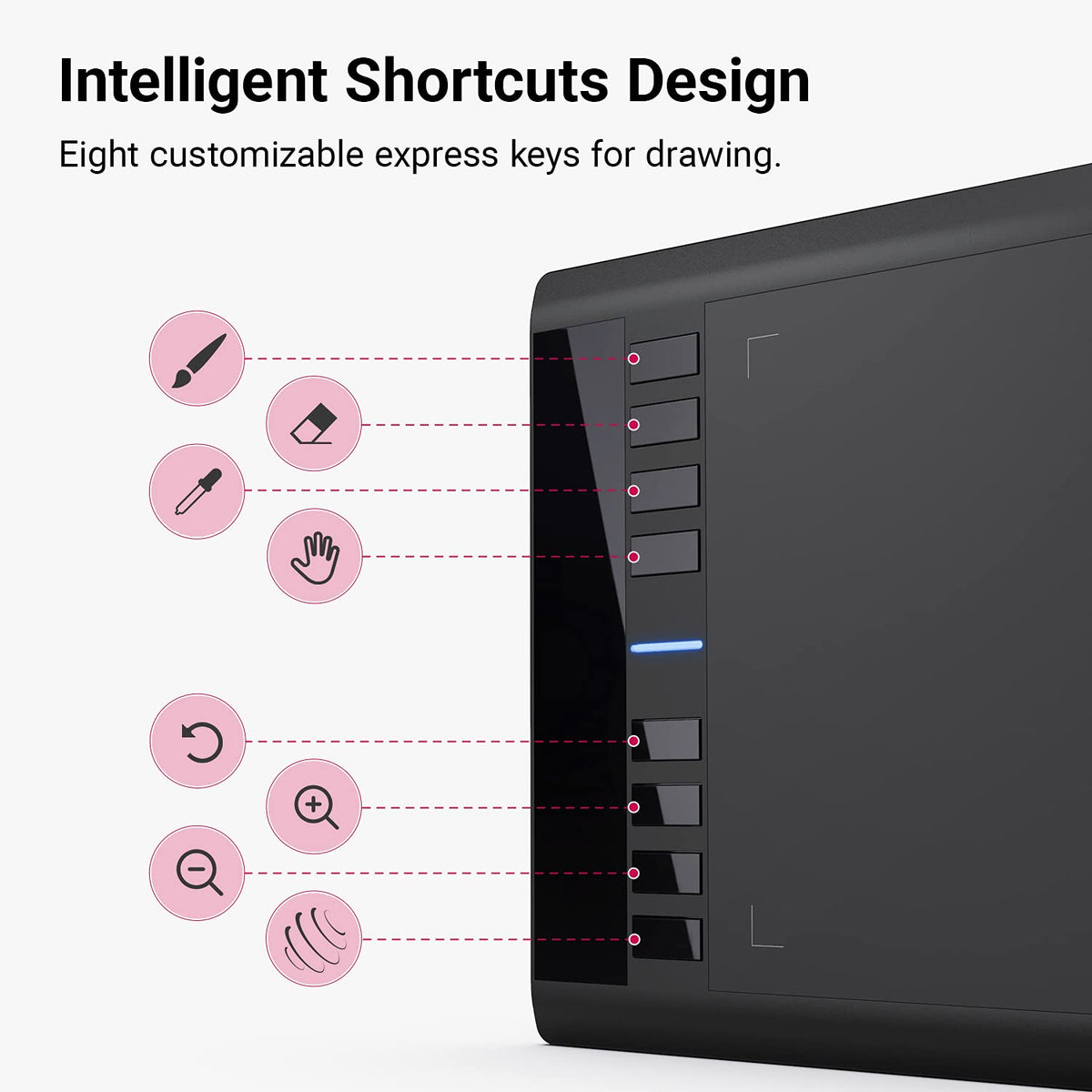 UGEE M708 V3 Graphics Drawing Tablet,10X6 Inches Digital Drawing Tablet with 8 Hot Keys 8192 Levels Pen Compatible with Chromebook, Linux, Windows