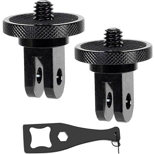 Aluminum Camera Tripod Adapter 1/4"-20 Conversion Adapter Mounts Compatible with Gopro Action Cameras Insta360 and Other Standard 1/4 Accessories