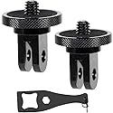 Aluminum Camera Tripod Adapter 1/4"-20 Conversion Adapter Mounts Compatible with Gopro Action Cameras Insta360 and Other Standard 1/4 Accessories