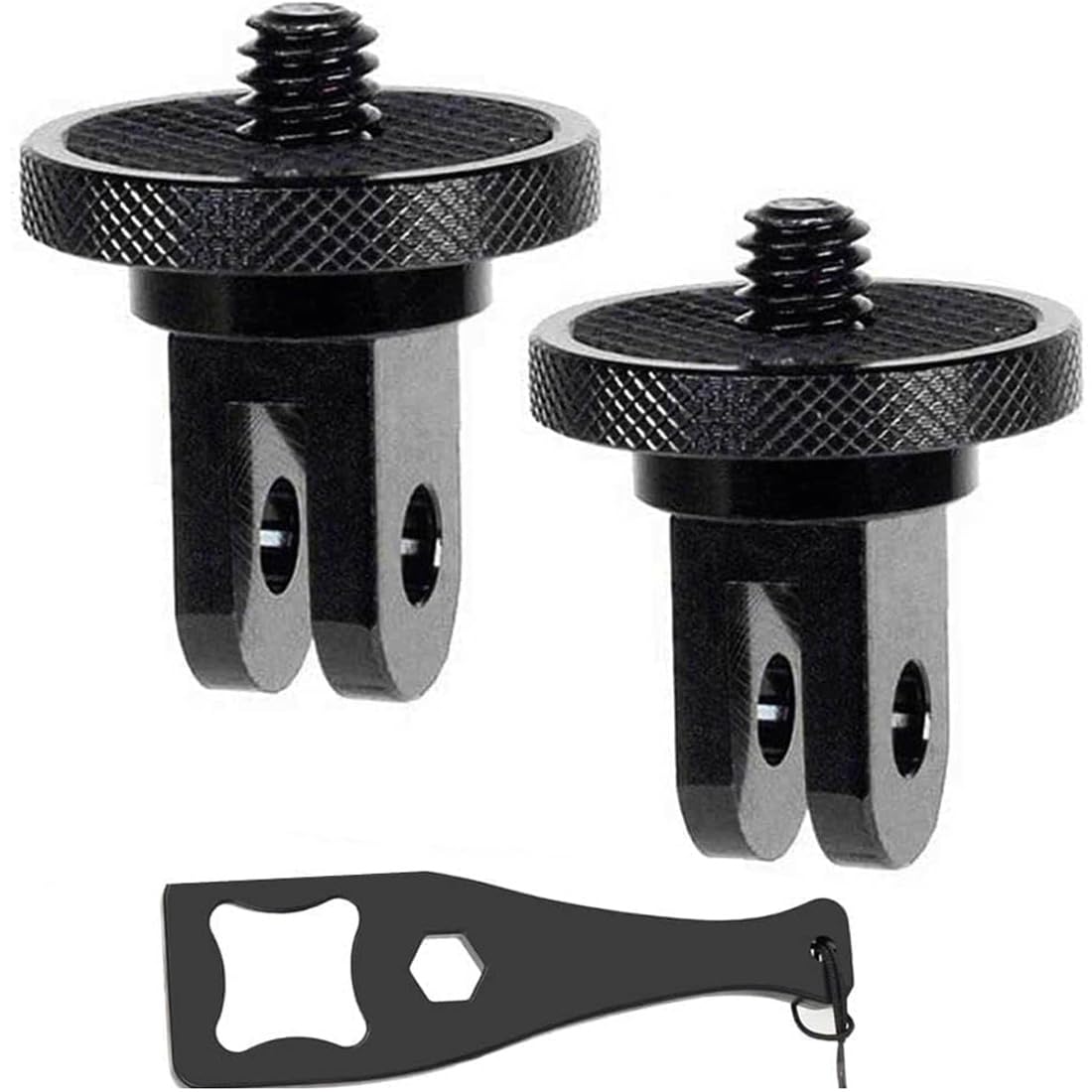 Aluminum Camera Tripod Adapter 1/4"-20 Conversion Adapter Mounts Compatible with Gopro Action Cameras Insta360 and Other Standard 1/4 Accessories