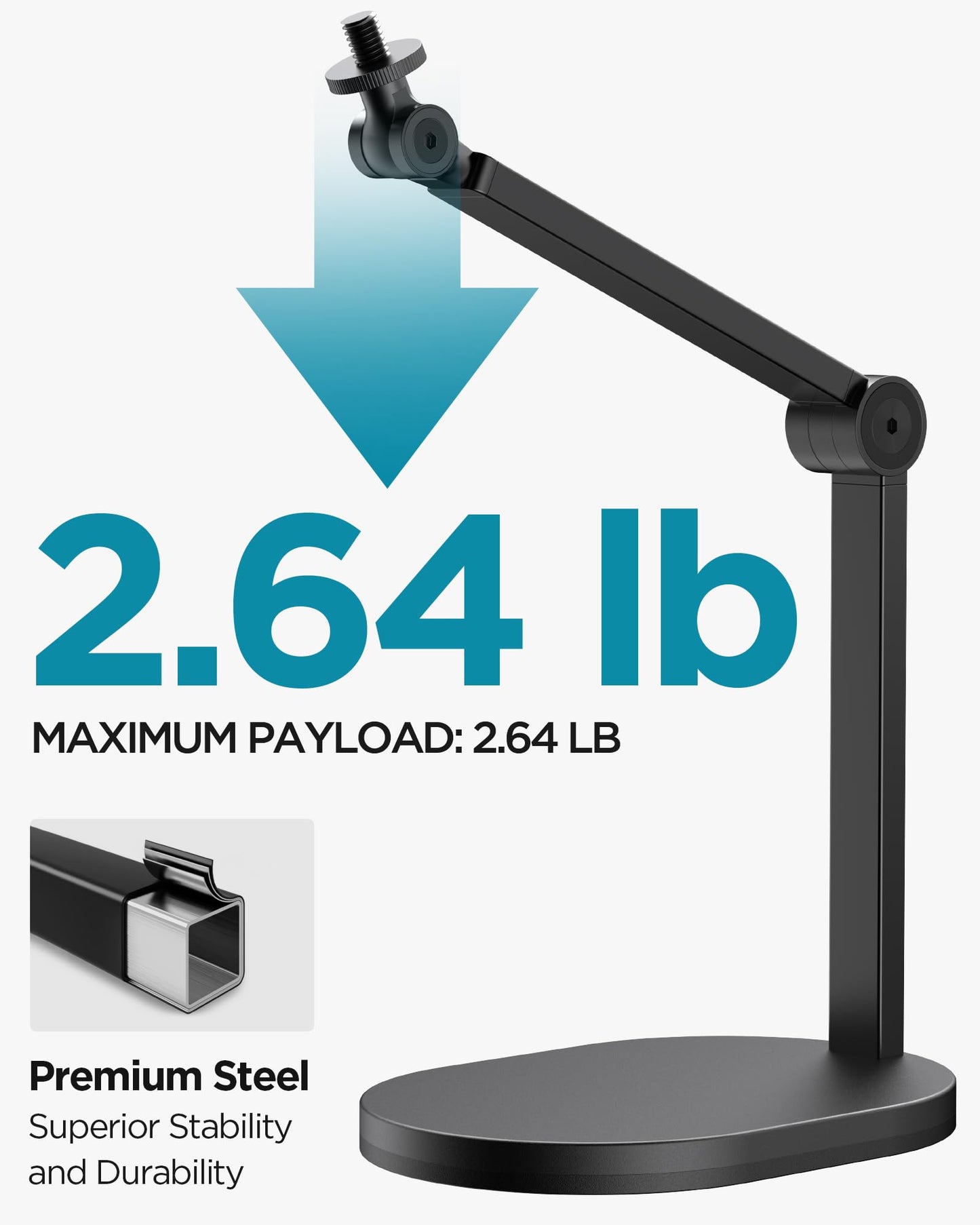 InnoGear Studio Mic Stand, Max Load 2.64 lb Microphone Arm Desk Mount Desktop Microphone Stand for Fifine AM8 K669B Blue Yeti HyperX QuadCast SoloCast