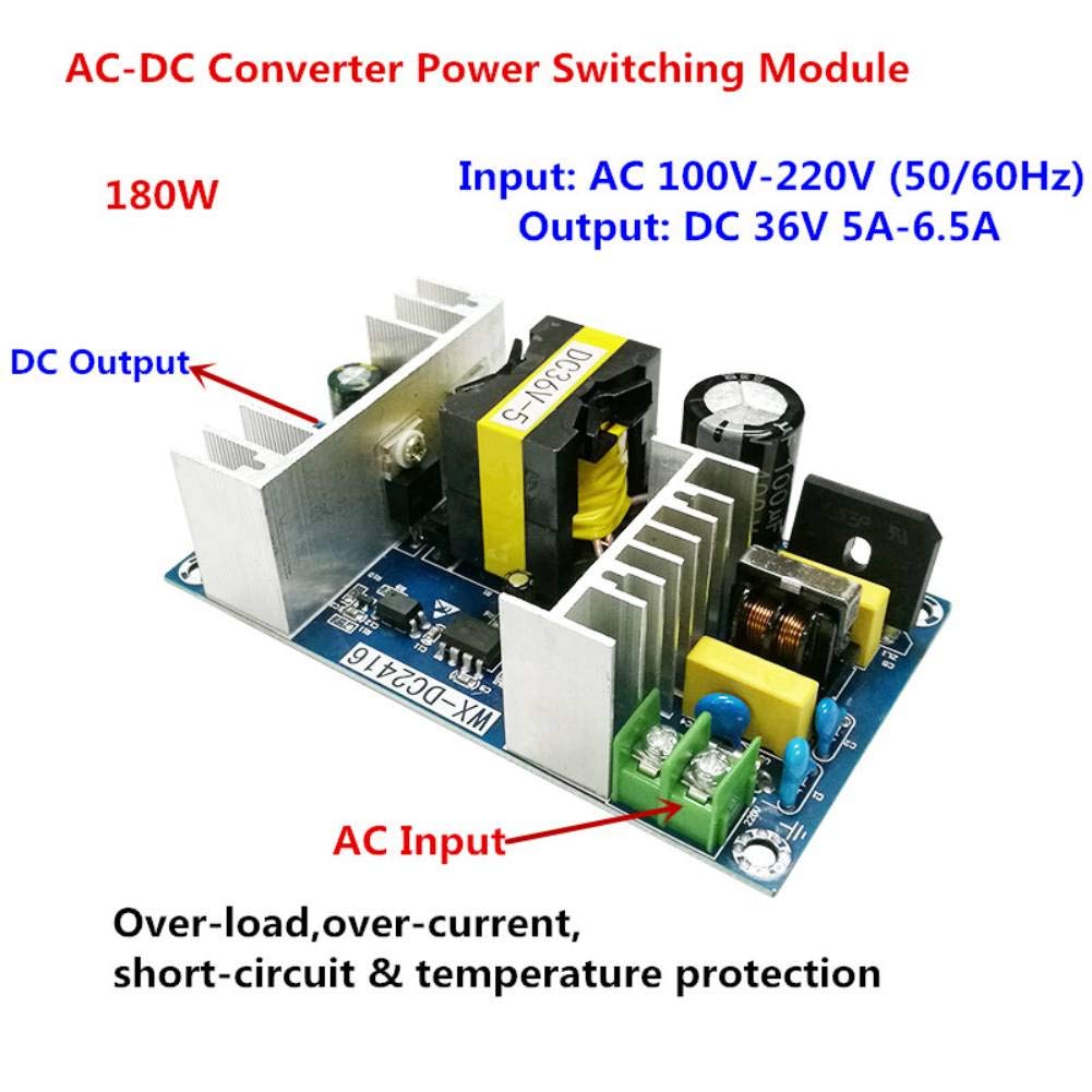 Dasiter AC-DC Buck Converter AC 100-240V to DC 36V 5A AC-DC Step-Down Converter Module 180W Isolation Switching Power Supply Module SMPS Converter…