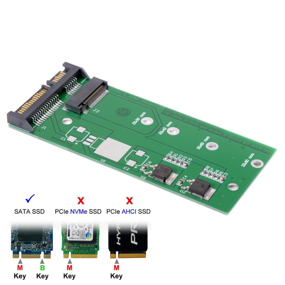 chenyang M.2 NGFF SATA SSD to 2.5" SATA Hard Disk PCB Converter Adapter(Not Work NVEM SSD to SATA)