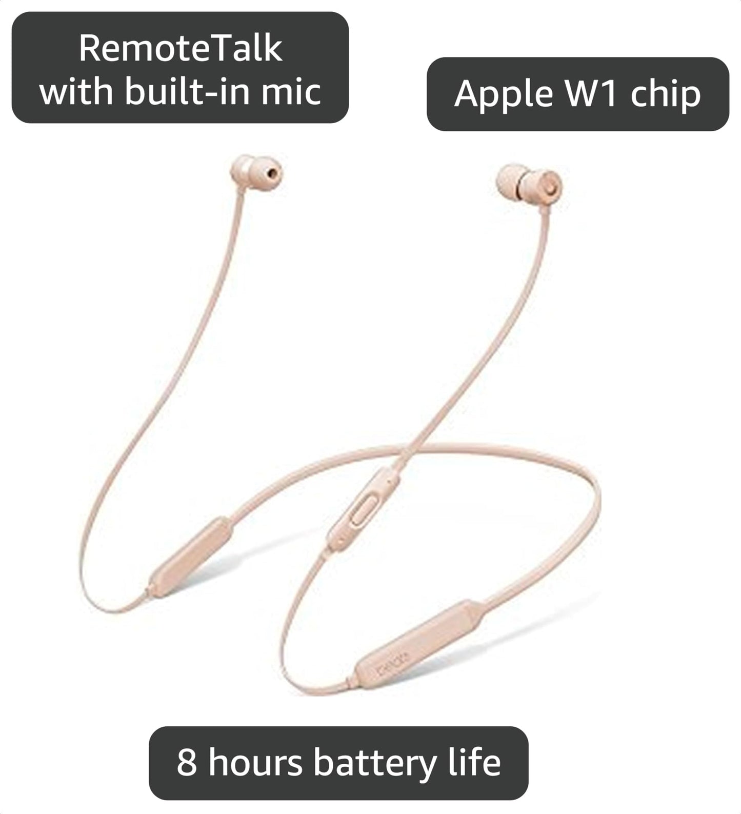 Beats by Dr. Dre Beats X Wireless In-Ear Headphones - Matte Gold MR3L2LL/A (Renewed)