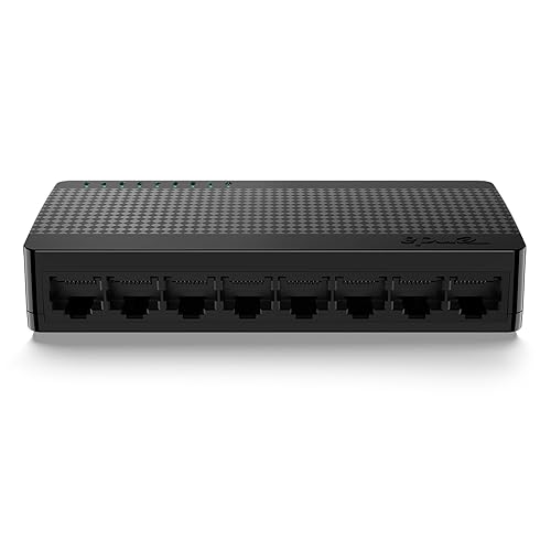 Tenda SG108, 8 Port Gigabit Switch, Unmanaged Home Ethernet Switch, Office Ethernet Splitter, Plug & Play, Plastic Case, Desktop/ Wall-Mount, Fanless