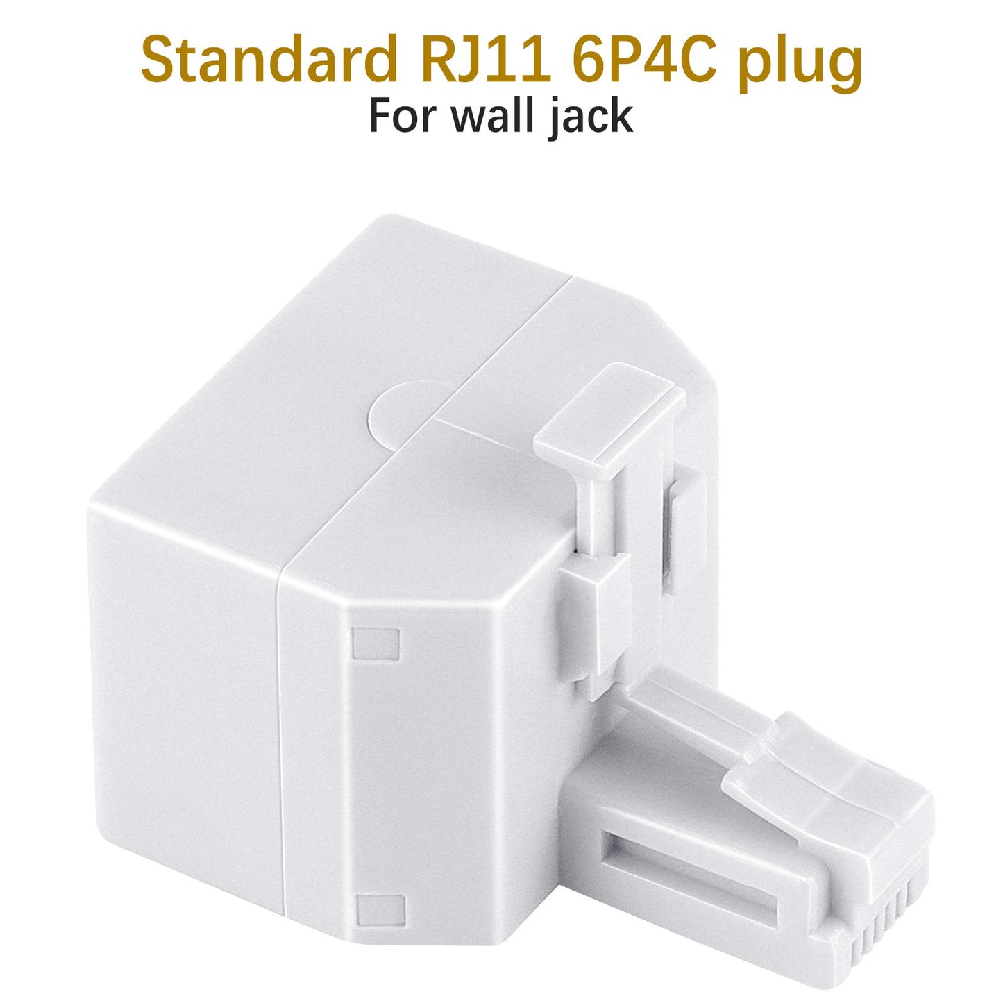 Uvital RJ11 Duplex Wall Jack Adapter Dual Phone Line Splitter Wall Jack Plug 1 to 2 Modular Converter Adapter for Office Home Fax Model Cordless Phone