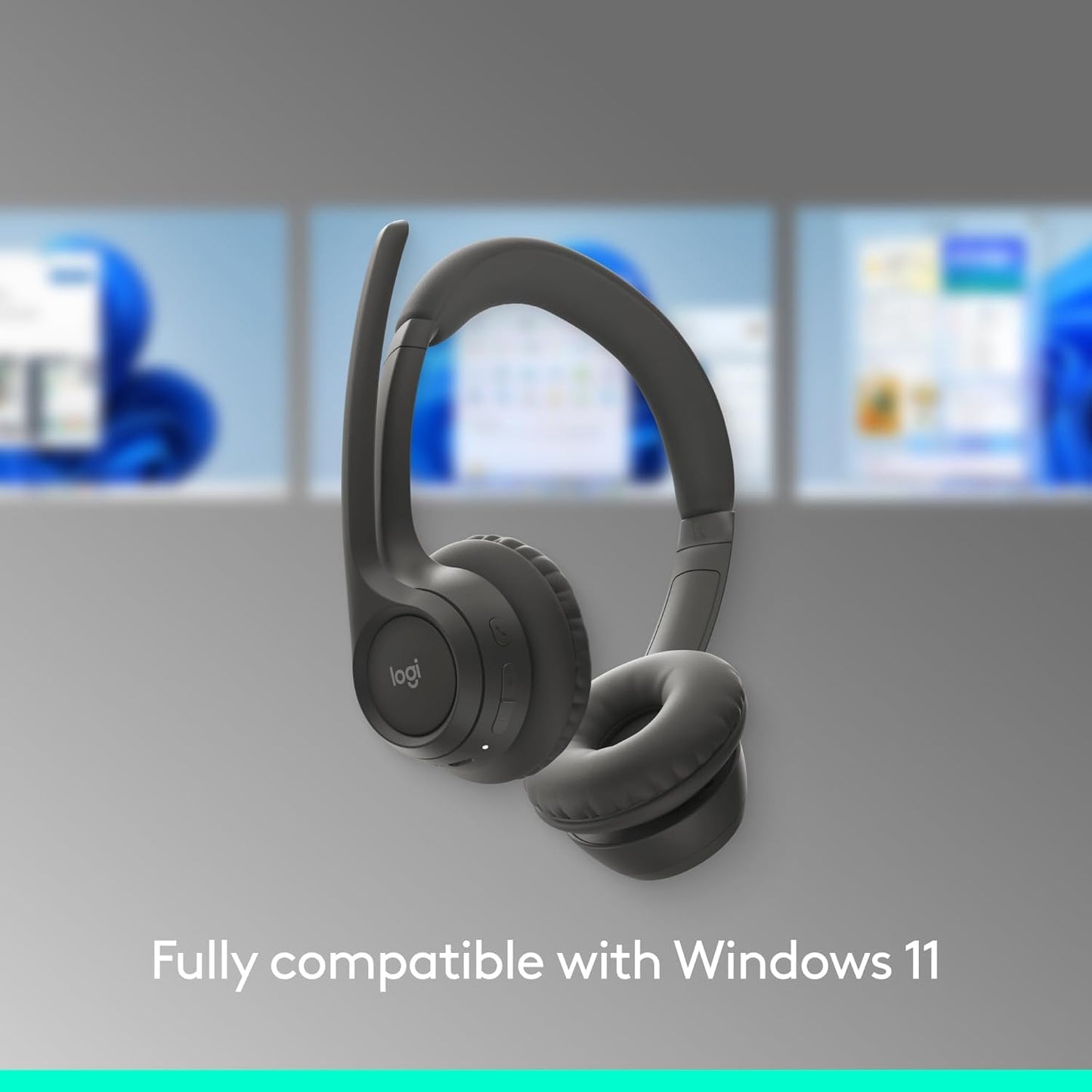 Logitech Zone 301 Wireless Bluetooth Headset with Noise-Canceling Microphone, Compatible with Windows, Mac, Chrome, Linux, iOS, iPadOS, Android