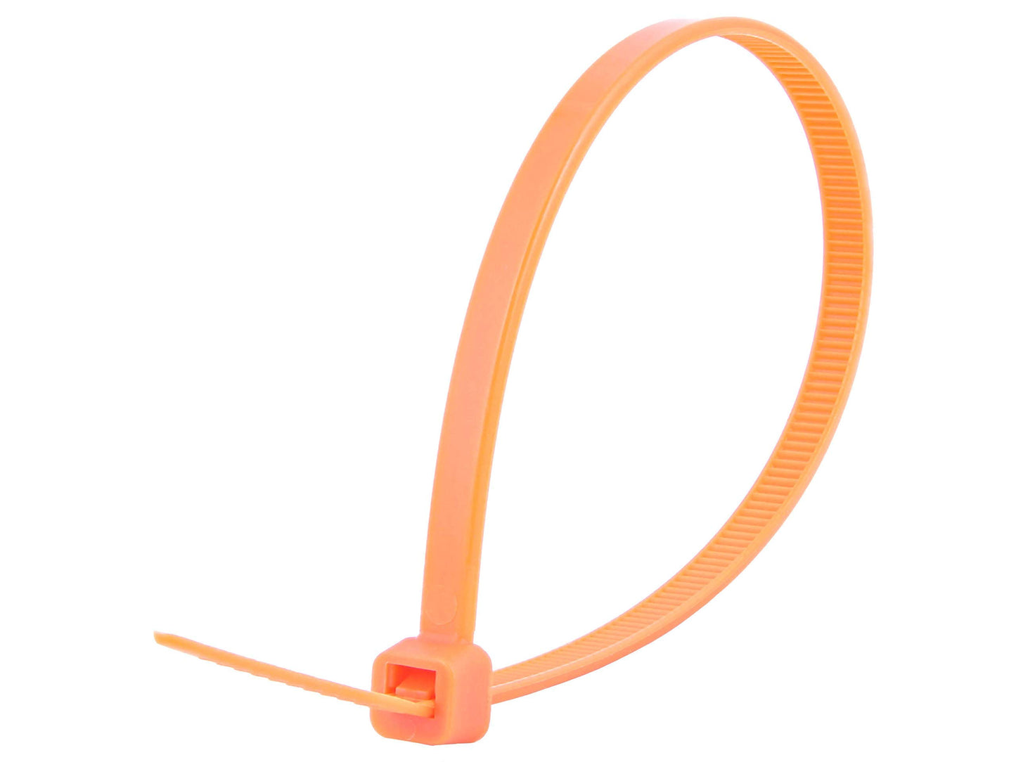 Secure 8 Inch Fluorescent Orange 50 lb Standard Nylon Cable Tie - 100 Pack