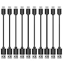 AGIPAXX Short USB Type C Cable, 10 Pack 0.5FT USB 2.0 Cables Black