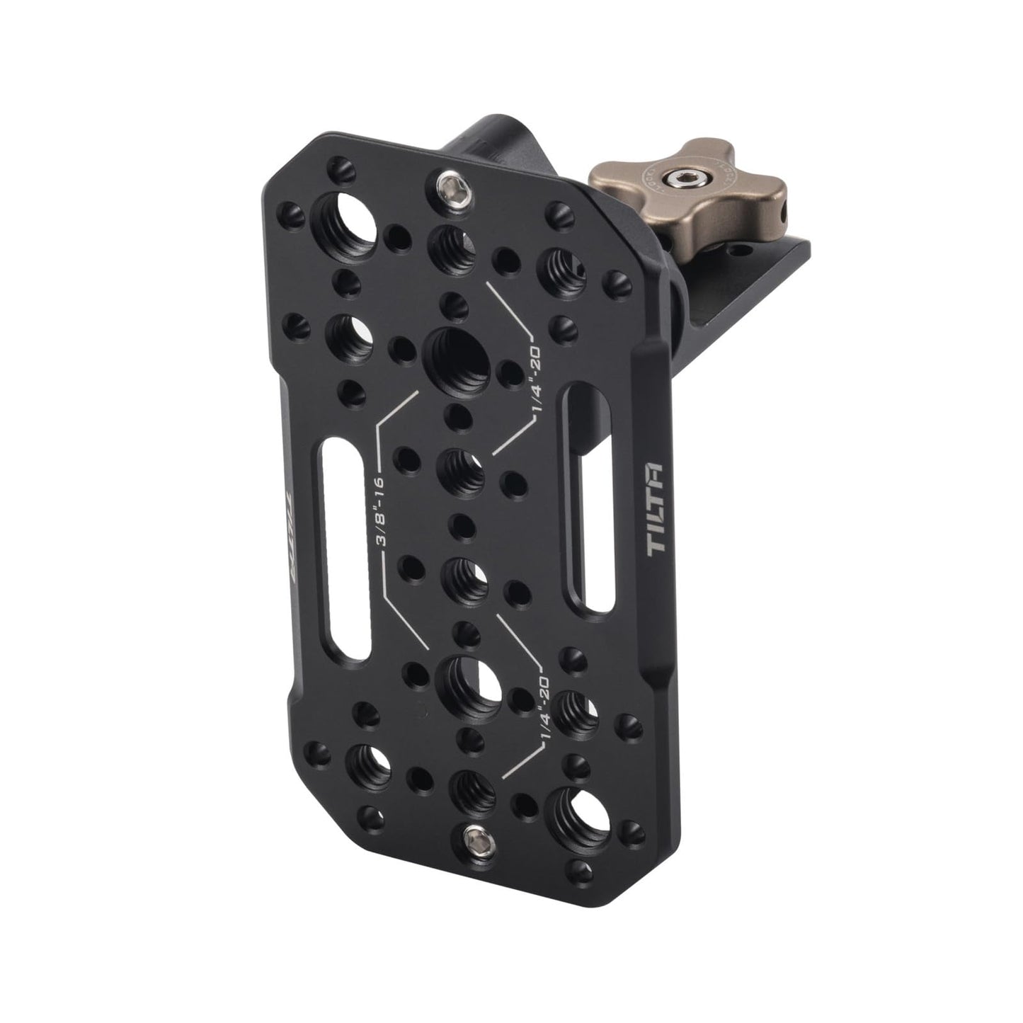 Tilta Aluminum Adjustable Accessory Mounting Plate for DSLR Cameras | Built-in NATO Rail | Rotating Design | 1/4"-20 and 3/8"-16 Threads | Black |