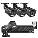 PANOOB 4K PoE Security Camera System 8 Channel, 4X 8MP Wired Security IP Bullet Camera, AI Human Vehicle Detection, 2-Way Audio, Smart Dual Light