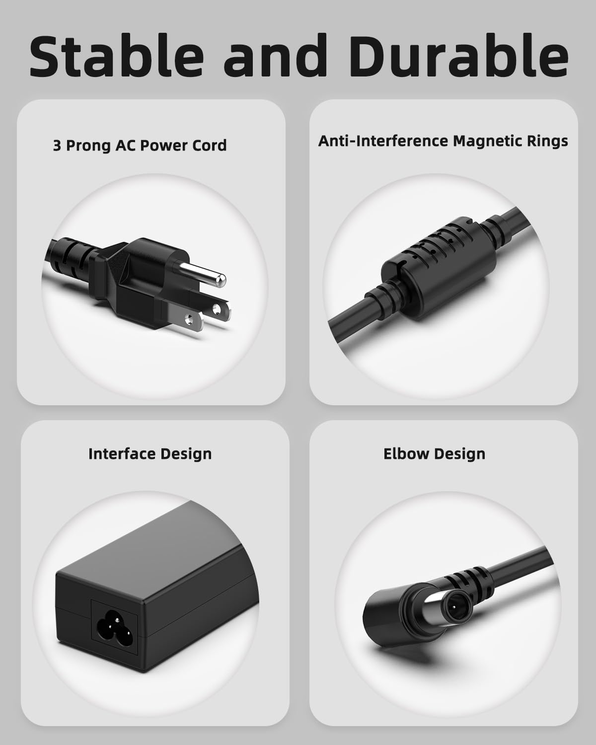 DC 19v Power Cord Compatible with LG Monitor Charger 32LH570B 29UM57-P 27EA63V-P 26LN4500 25UM57 32” 27” 26” 24” 23” 22” 20” 19” LED LCD Monitor…