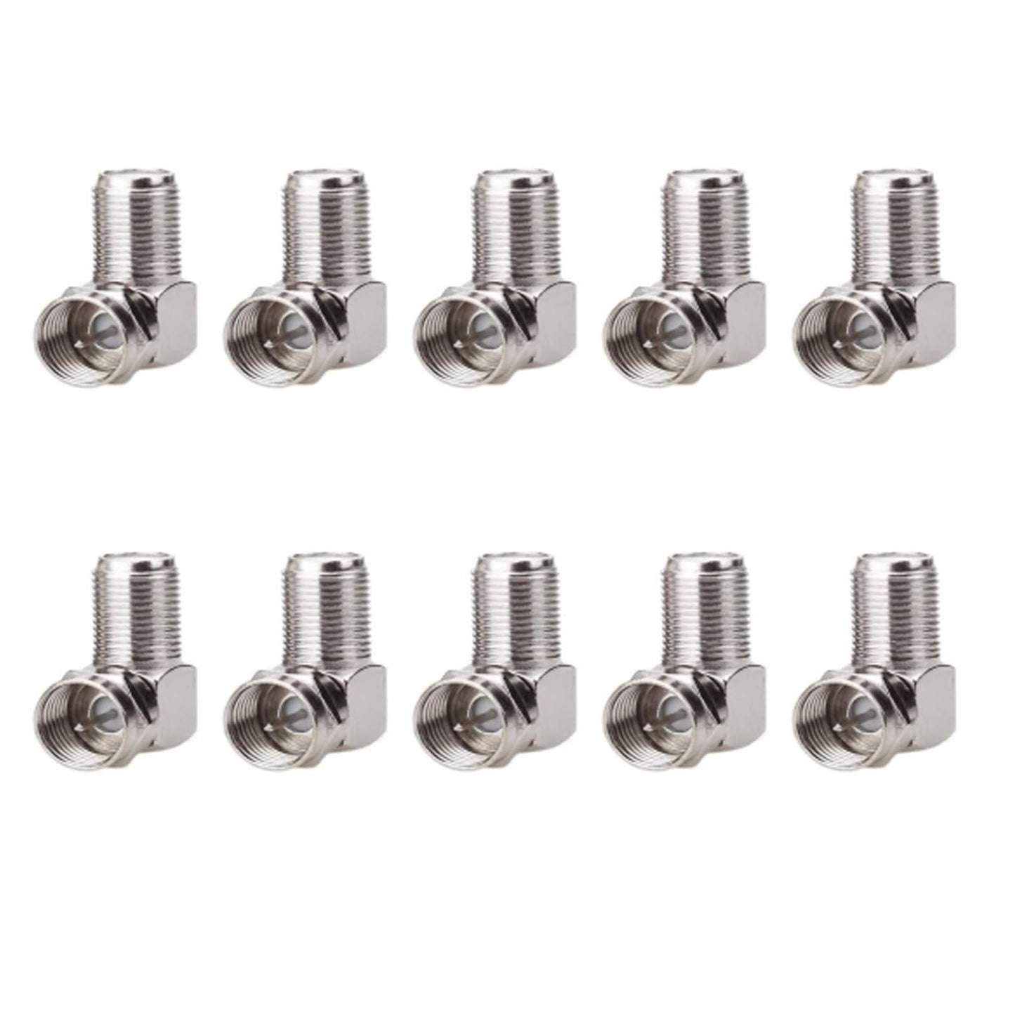 hrsyyl 90 Degree Coaxial Connector Right Angle F-Type RG6 Male to Female Coax Adapter for TV Coax Cable and Wall Plates