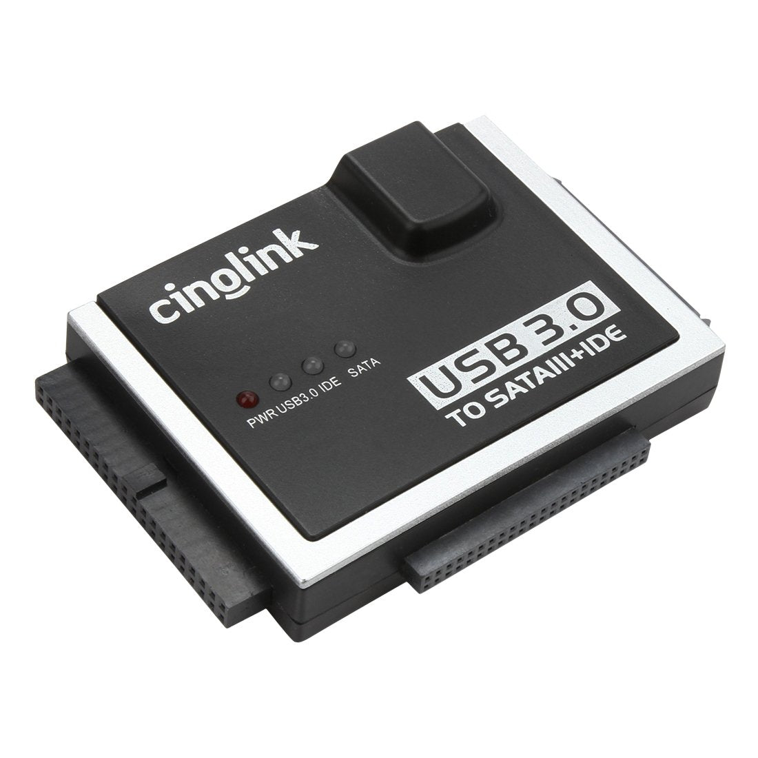 Cinolink SATA IDE to USB 3.0 Adapter for Universal 2.5"/3.5" Inch IDE and SATA External HDD/SSD with 12V 2A Power Adapter