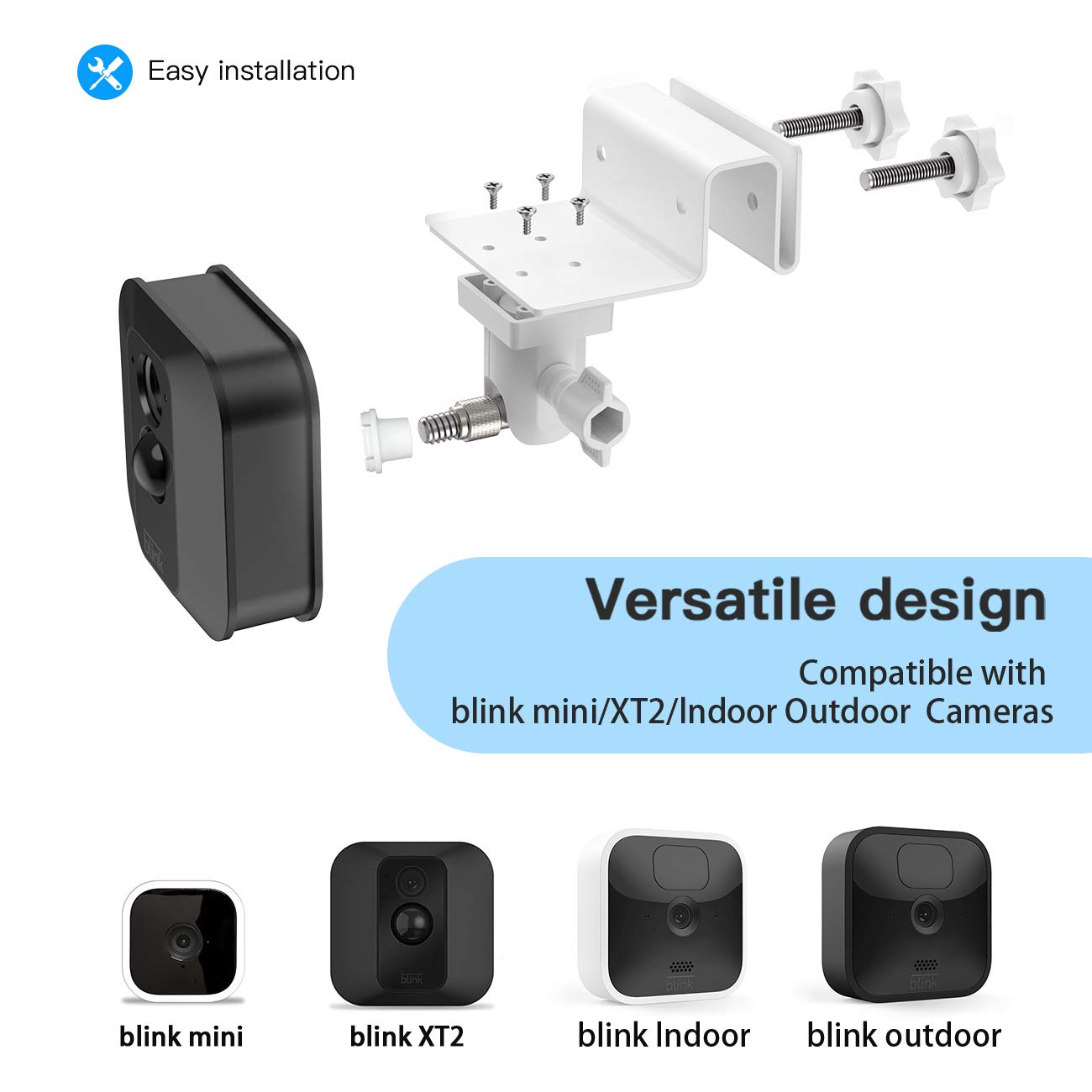 HOLACA Gutter Mount for Blink Outdoor Camera, Weather Proof Wall Outdoor Mount for Blink XT2/Blink Outdoor 4/3 Blink Mini 2/1 Blink Indoor Smart