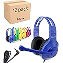 Eduvy Bulk Headphones for Classroom with Microphone, Heavy-Duty School Pack Wired Headphones for Students with Rotating Boom Mic. Teacher Must Haves…