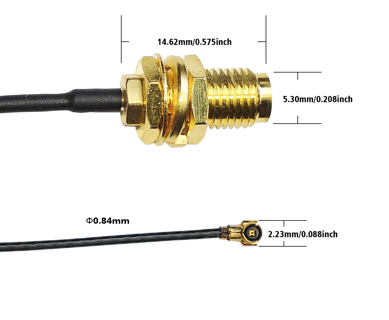 Tenmory MHF4 U.FL to SMA Female Connector Pigtail WiFi Antenna Extension Cable (10 inch (4 Pcs))