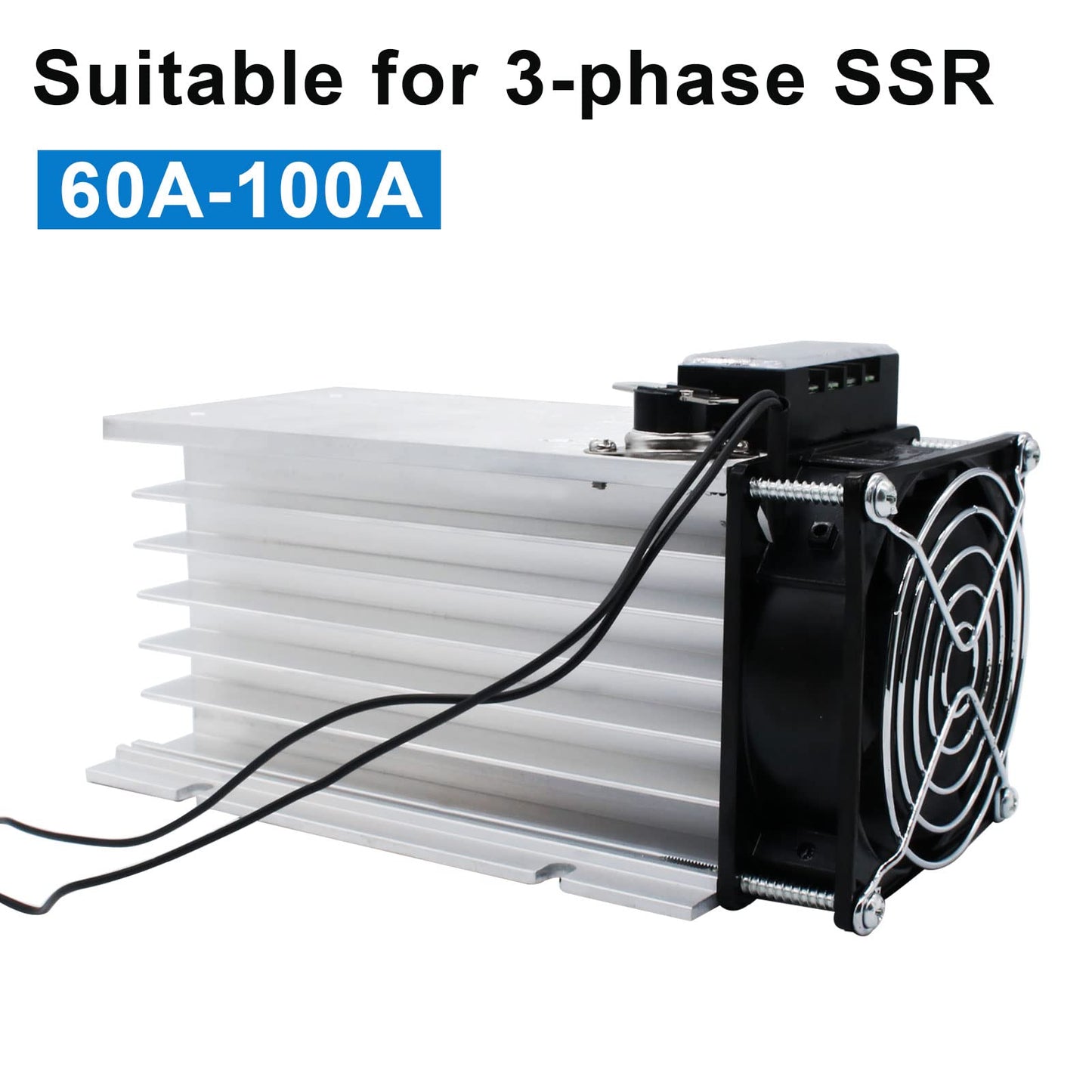 LCLCTC SSR Heat Sink with 120v Fan for Three 3 Phase Solid State Relay 10-100A;Radiator;Heatsink;Suitable for 40A 60A; Aluminum etc. (Heat Sink)