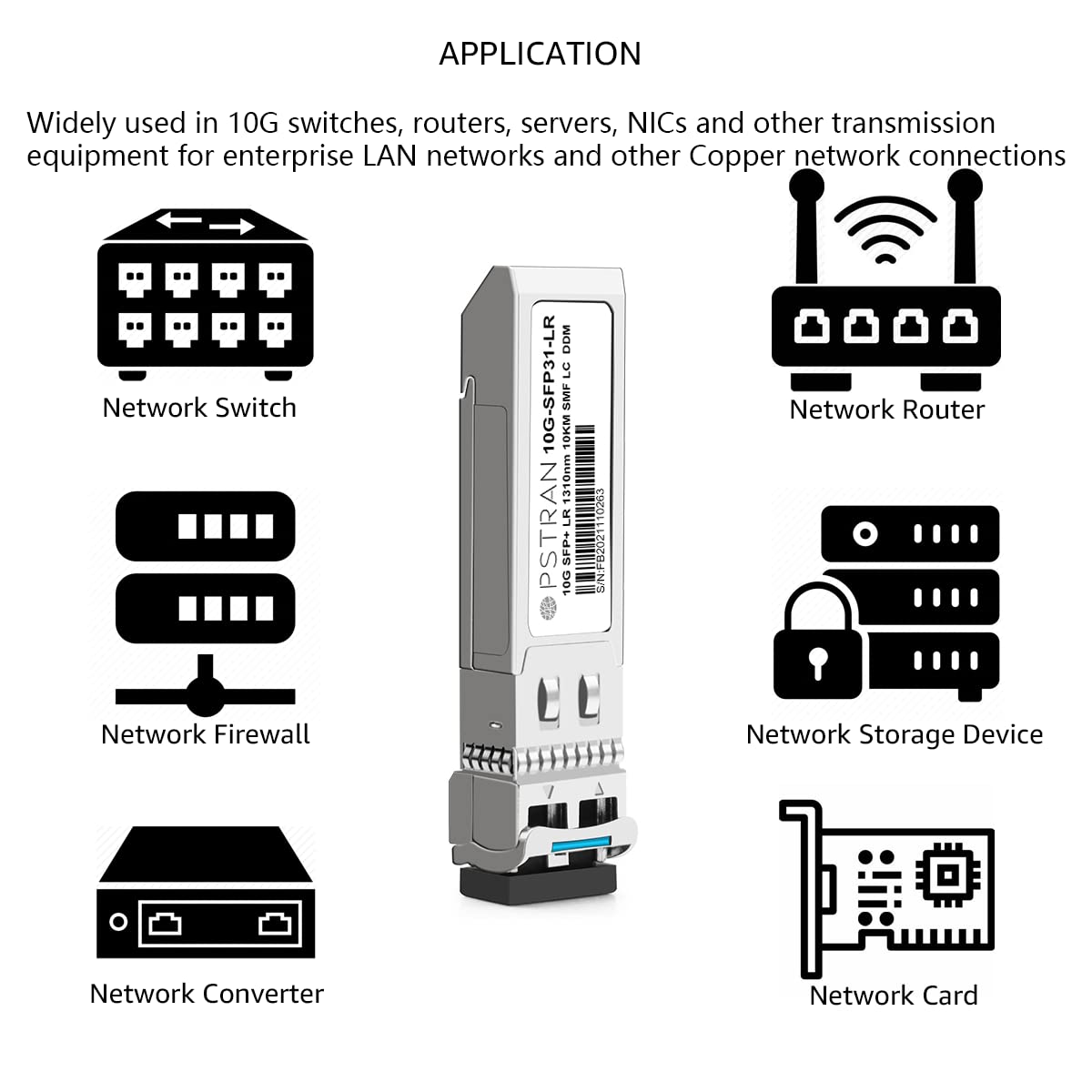 OPSTRAN 10GBASE-LR SFP+ Optical Transceiver Module Compatible with HPE Aruba J9151D J9151E JL749A J9151ECM ProCurve J9151A 1310nm 10km DDM Duplex LC
