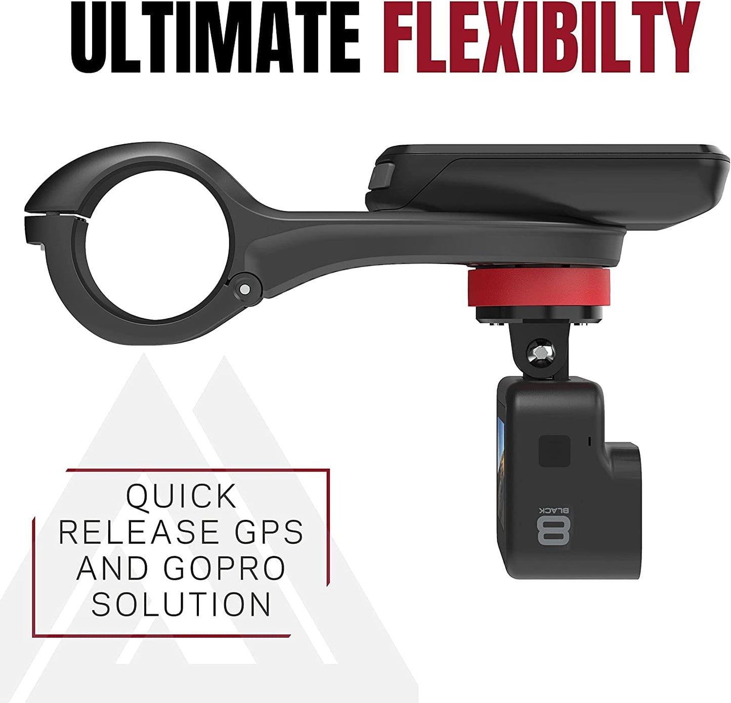 KOM Cycling CM06 Quick Release GoPro Computer Mount for Wahoo and Garmin Bike Computers (Bike Mount Compatible with Edge 1050, Wahoo Ace and Others)