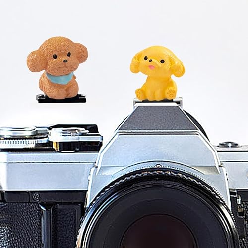 Camera Hot Shoe Cover, Cute Cap and Protector Compatible With Sony Fujifilm Fuji Canon Nikon Pentax Leical Panasonic (2pcs Golden Retriever + Tactic)
