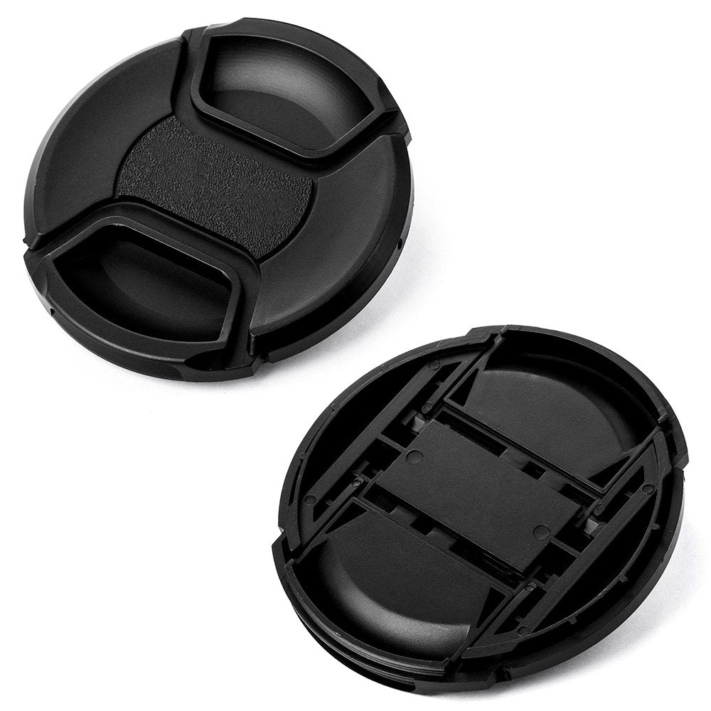 77mm Lens Cap Bundle, 3 Pack Universal Snap on Front Centre Pinch Lens Cover Set with Microfiber Lens Cleaning Cloth for Canon Nikon Sony Olympus DSLR