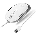 Macally Silent Wired Mouse - Slim & Compact USB Mouse for Apple Mac or Windows PC Laptop/Desktop - Designed with Optical Sensor & DPI Switch - Simple