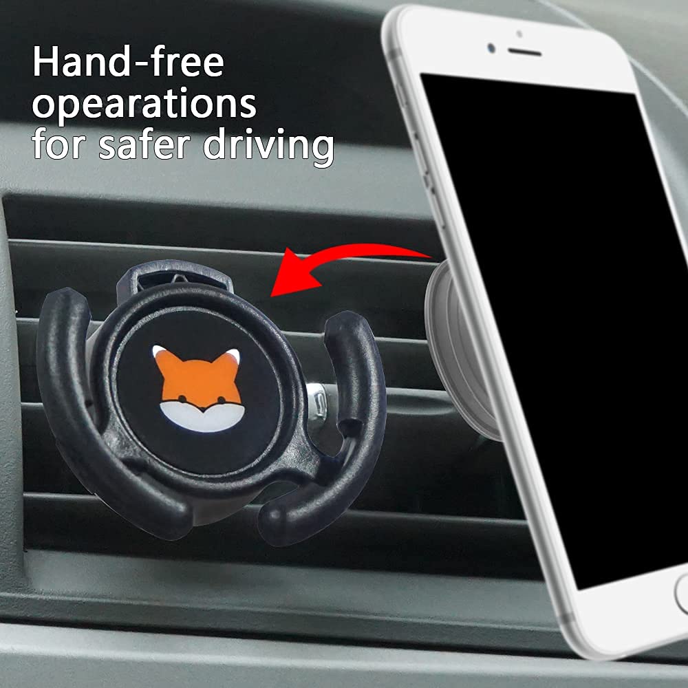 HOMEFOX Car Vent Mount Holder 2 Pack - Compatible with Popsocket - Car Mount made for Pop Socket Grips Collapsible Phone Holder for Pop Mount