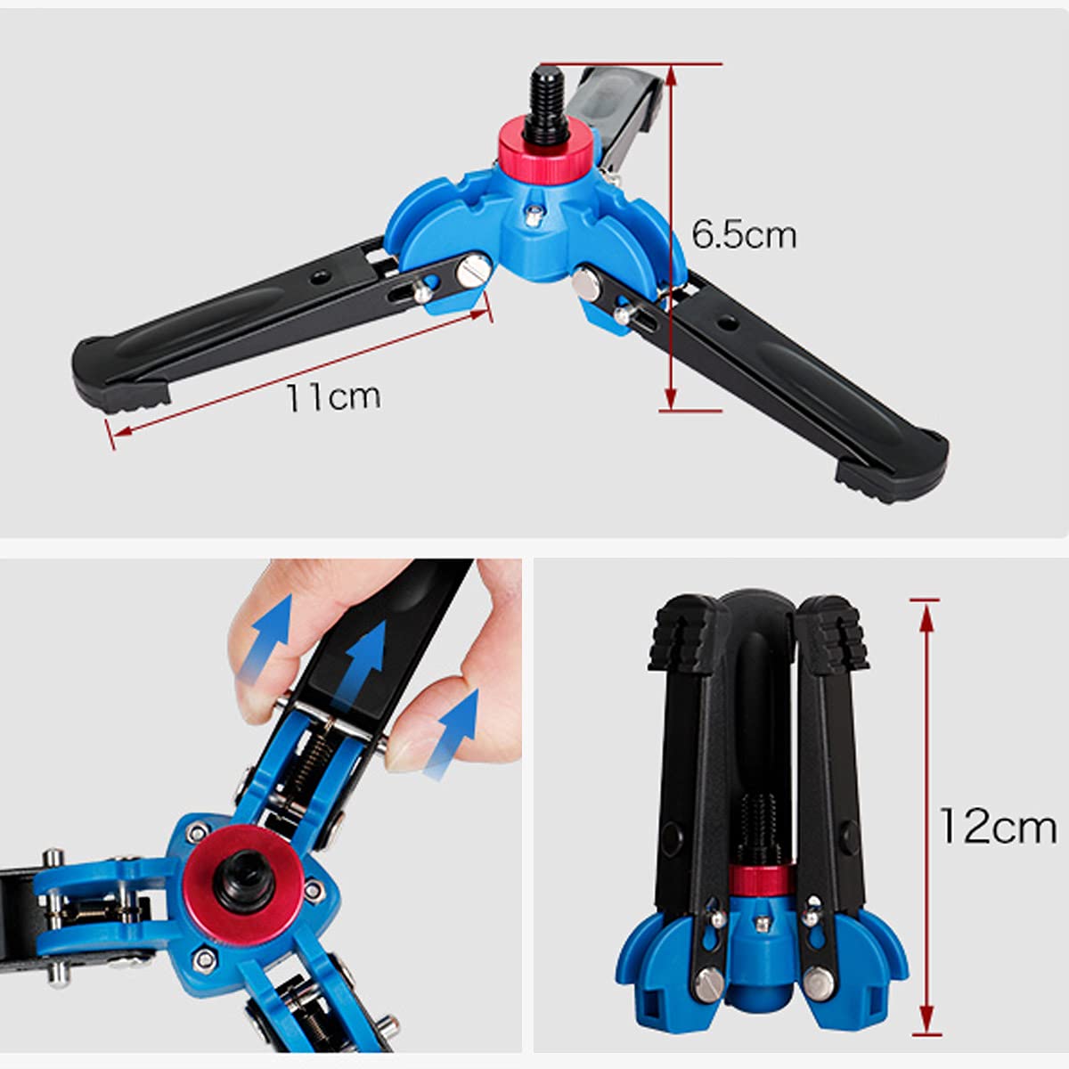 Koolehaoda Mini Tripod,Universal 3 Legs Monopod Base Stand Unipod Support with 3/8" Screw for Monopods Ballhead - A1