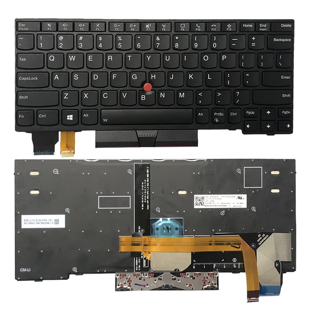 Huasheng Suda Replacement for Lenovo Thinkpad X13 X13YOGA Type 20T2 20T3 Type 20UF 20UG 5N20V43181 US with Backlight Keyboard 5N20V43037