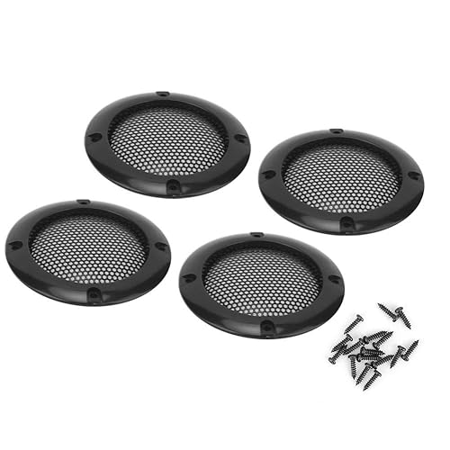 Car Speaker Grill, 4pcs 2inch Audio Speaker Grille Protective Decorative Audio Speaker Mesh Grille(Black)