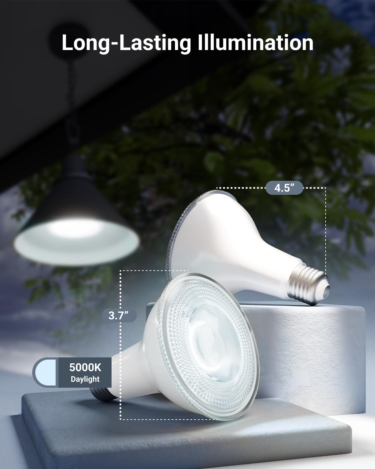 Sunco 4 Pack PAR30 LED Bulbs, Dusk to Dawn Flood Light, 11W, E26