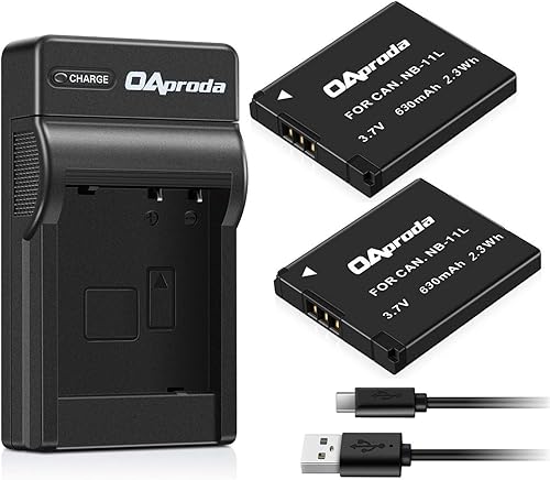 OAproda 2 Pack NB-11L Battery and Rapid Charger for Canon PowerShot SX420 is, SX410 is, SX400 is, A4000 is, ELPH 190 is, ELPH 180, Elph 360 HS, ELPH