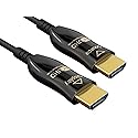 Cable Leader 50 ft 4K, 60Hz UHD CMP Fiber Optic HDMI Cable 2.0, Plenum Rated, Hybrid Active Optical Cable (AOC). Supports HDR, EDID, HDCP2.2, 3D, CEC