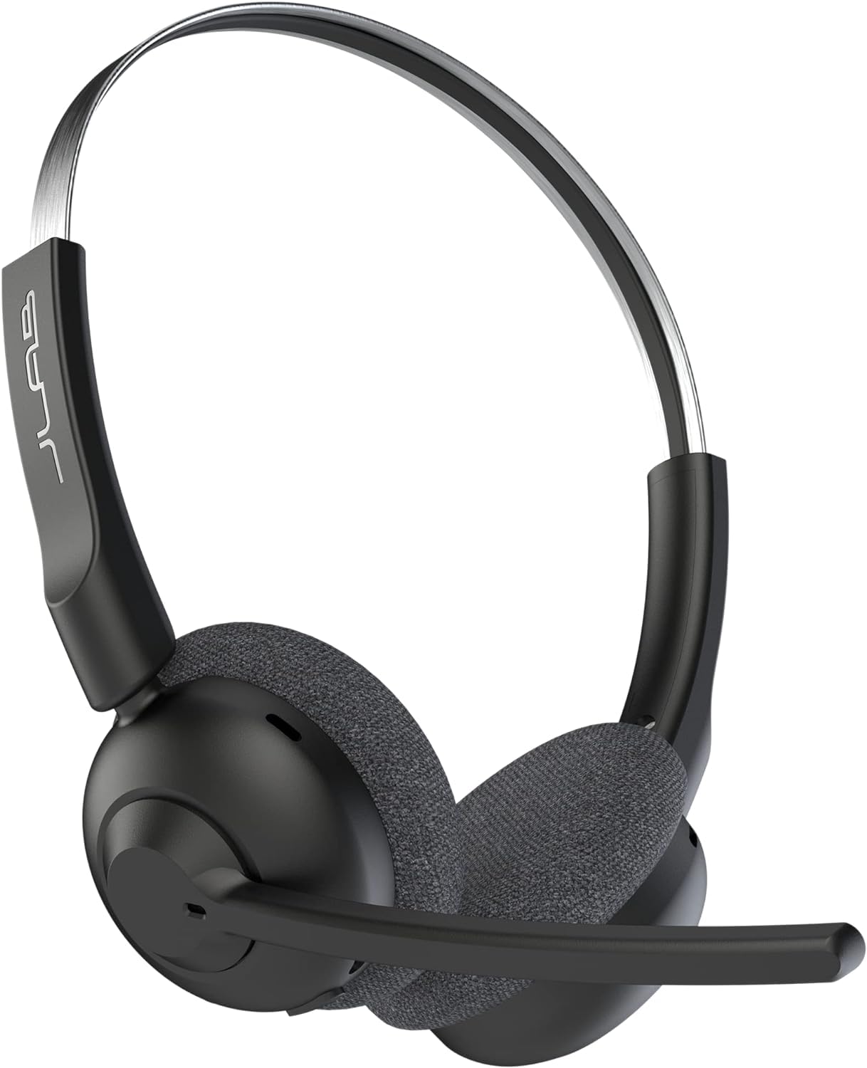 JLab Go Work Pop On-Ear Wireless Headset, Black, 50+ Hours Playtime, Bluetooth Multipoint, Rotating Boom Mic, Noise Canceling MEMS Microphone