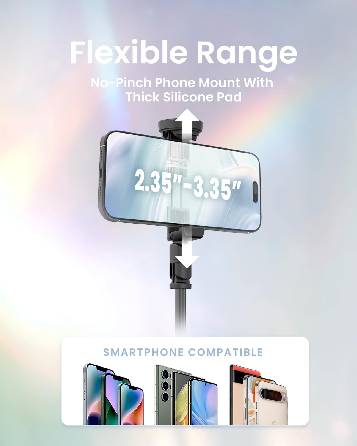 KraftGeek 66" JustTap Phone Tripod for iPhone, Automatic Selfie Stick for Cell Phone, Tripod Stand with Remote for Video Recording, Black