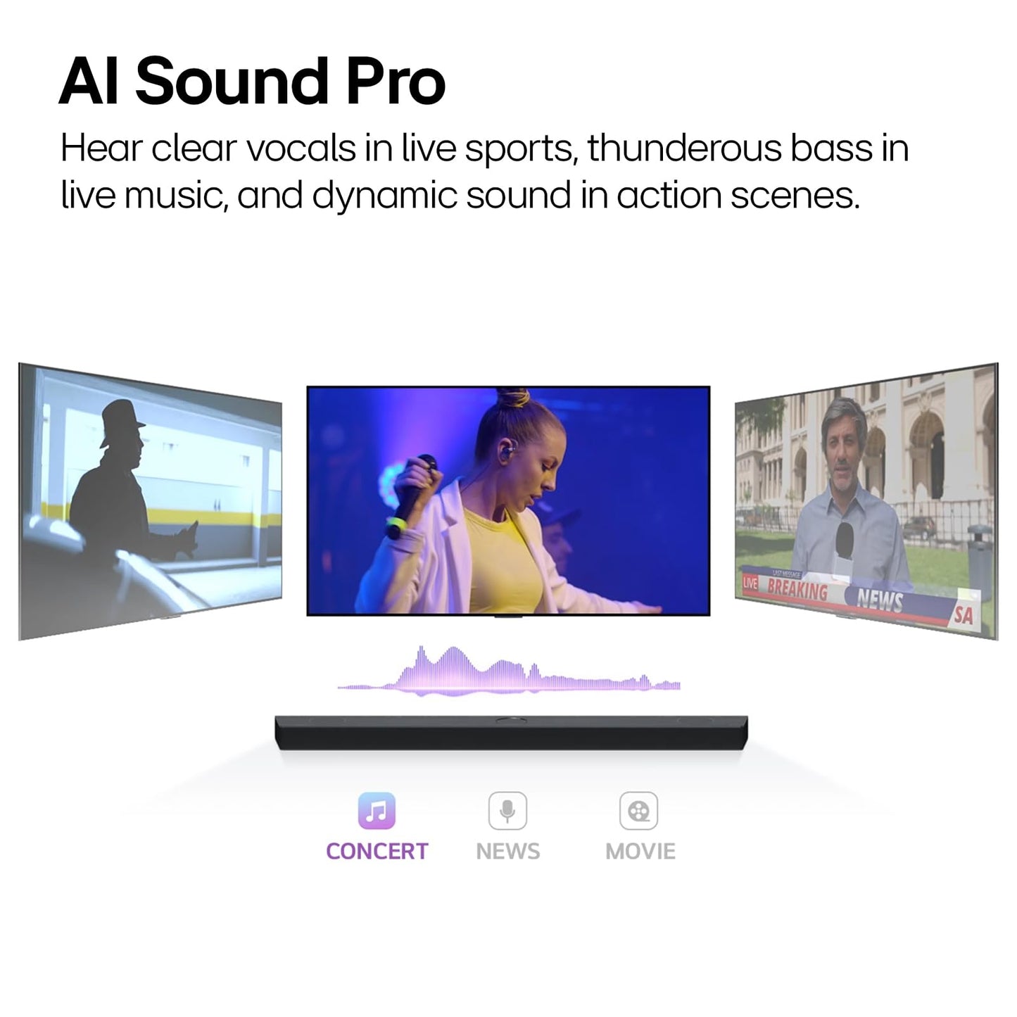 LG S40T 2.1 ch.Soundbar with Wireless Subwoofer, TV Synergy, Wow Interface, AI Sound Pro (2024 New Model) (Renewed)
