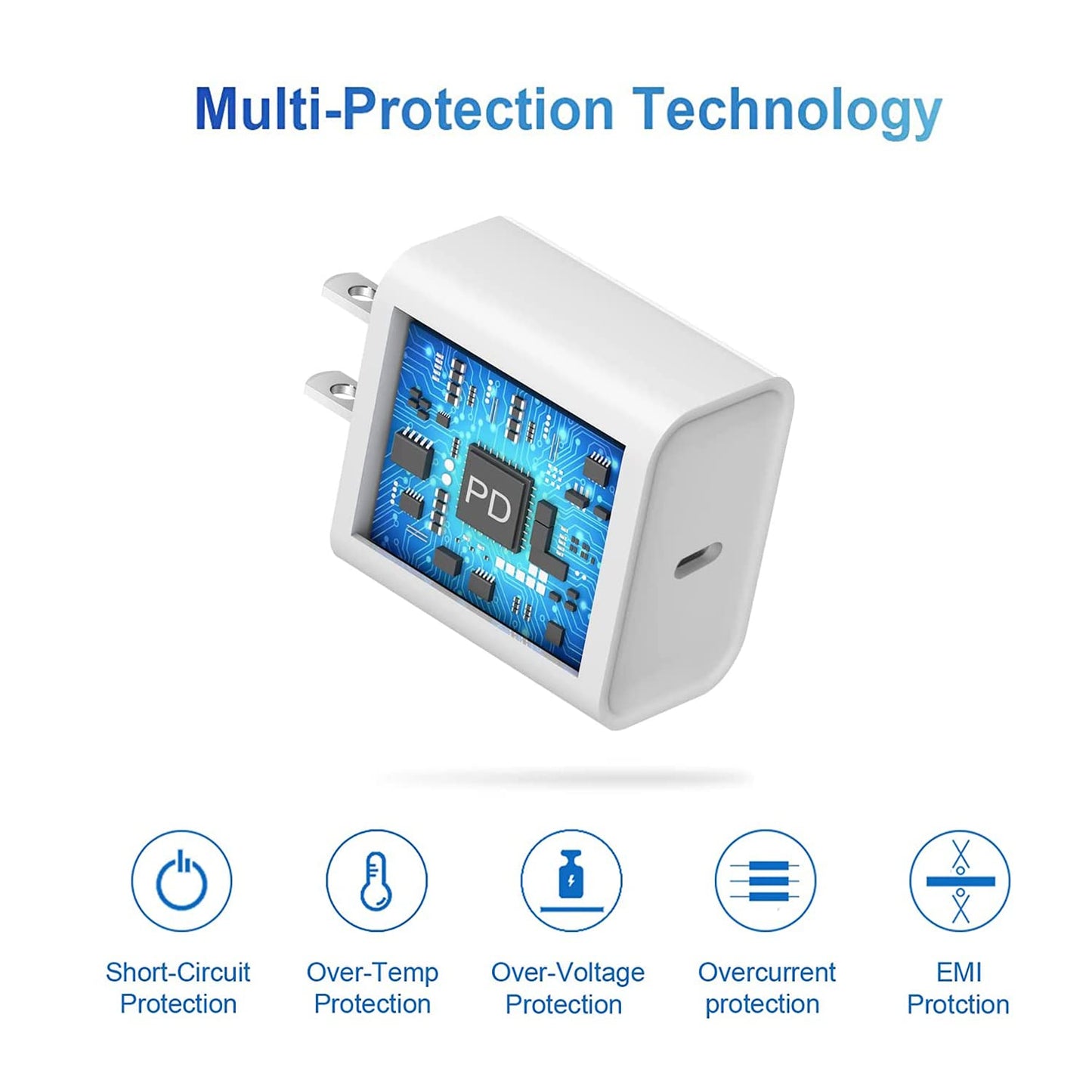 iPhone 15 14 13 Charger Block,20W PD USB C Charger iPhone Fast Chargers Plug Type C Wall Chargers,PD Durable USB-C Power Delivery Adapter Box