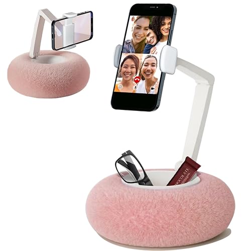 BIVOGID Upgraded Phone Holder for Bed,Dual Axis Arm 360°Adjustable Angle Height,30% Wider Clamp,Bed Phone Holder Laying Downd with Bowl and Suction
