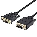 Wonlyus DVI to VGA Cable, DVI-D 24+1 to VGA 6 Feet Cable Male to Male Gold-Plated Cord for Computer, PC Host, Laptop, Graphics Card to HDTV, LG HP