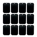 BGJRBY Mount Metal Plate?12Pack? for Magnetic Car Mount Phone Holder with Full Adhesive for Phone Magnet, 12X Rectangular (Black)
