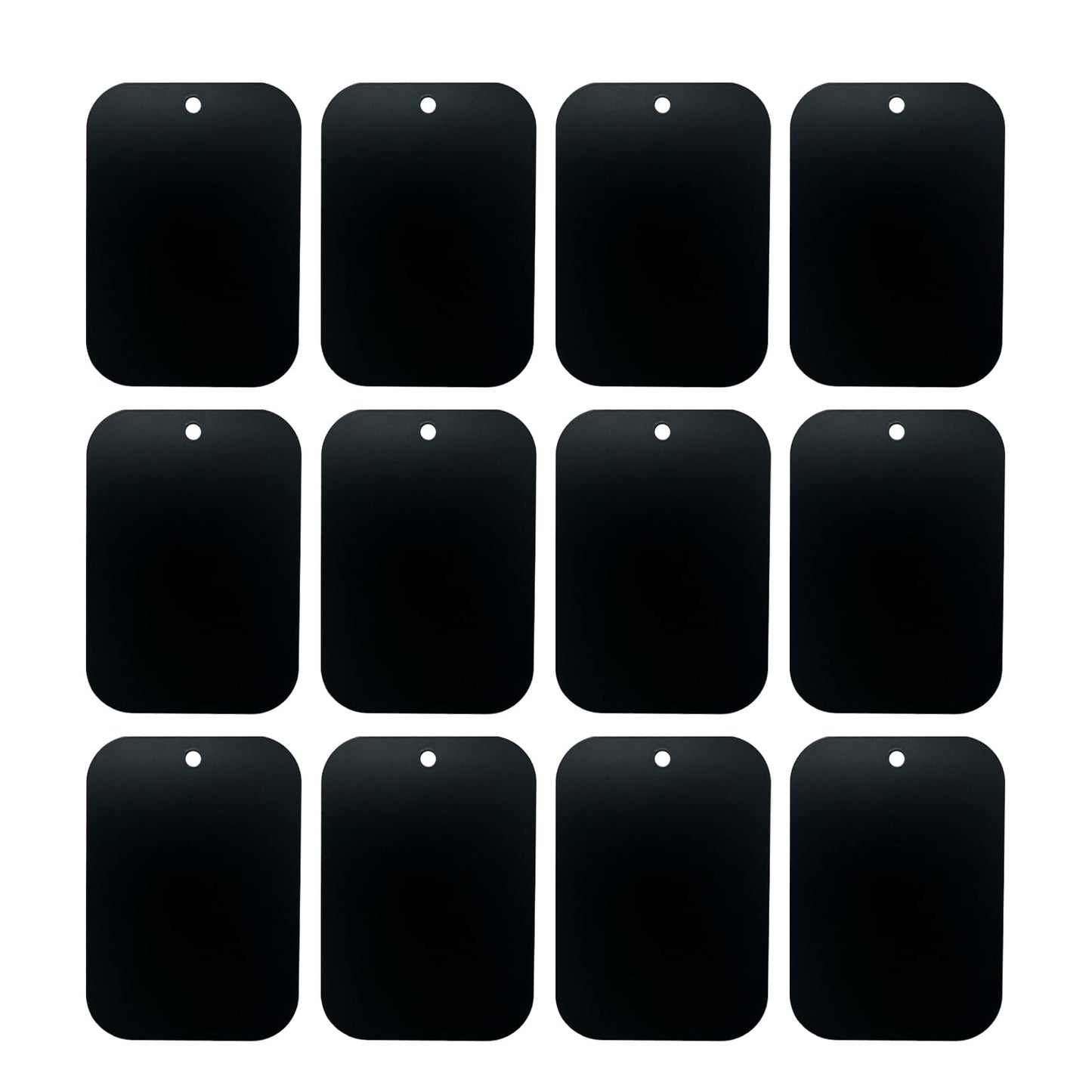BGJRBY Mount Metal Plate?12Pack? for Magnetic Car Mount Phone Holder with Full Adhesive for Phone Magnet, 12X Rectangular (Black)