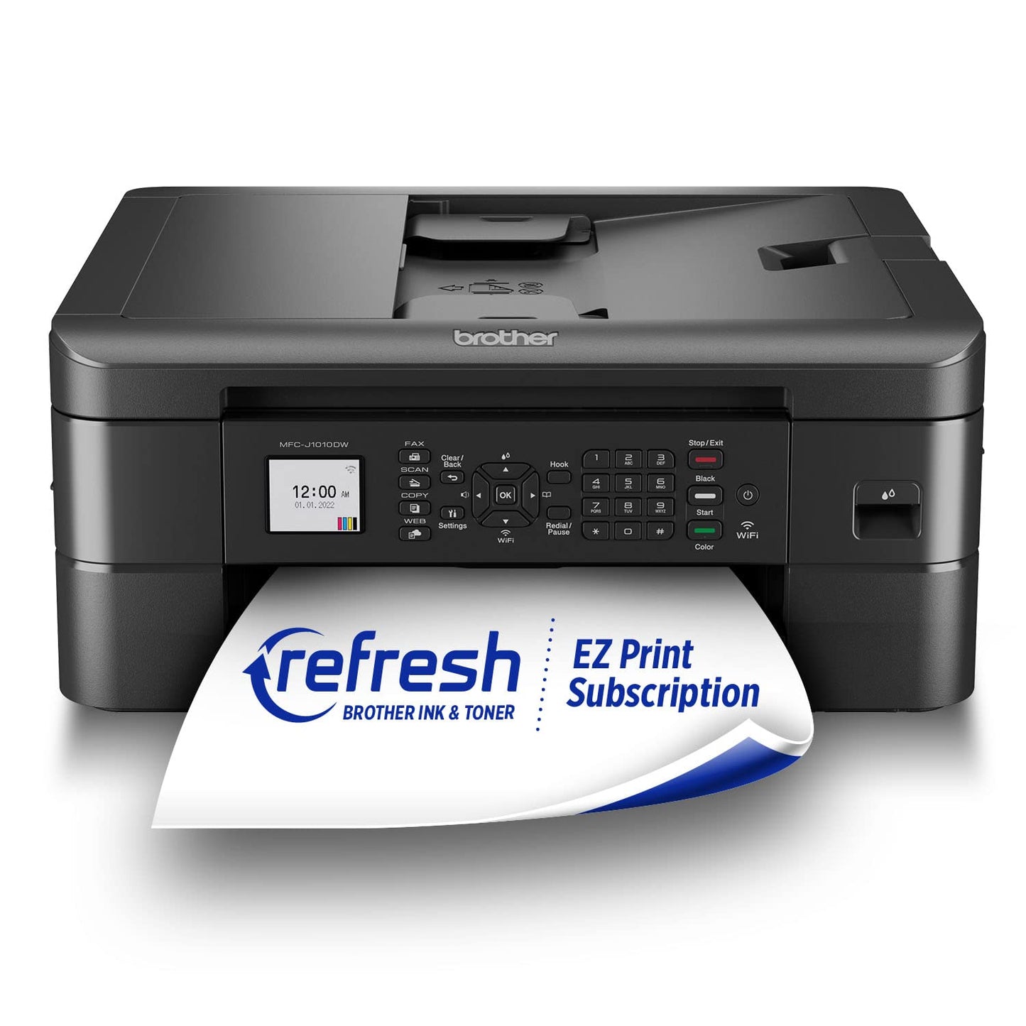 Brother MFC-J1010DW Wireless Color Inkjet All-in-One Printer, Duplex Printing, Mobile & Cloud Print, Compact Design, 1.8" Color Display, Works